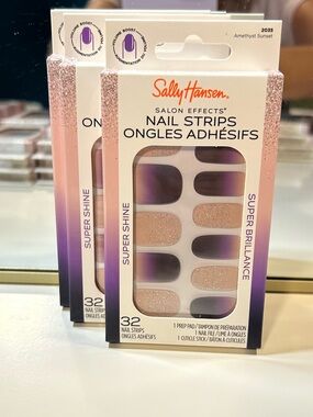 Sally Hansen Salon Effects Press-On Nails — Amethyst Gradient with Glitter